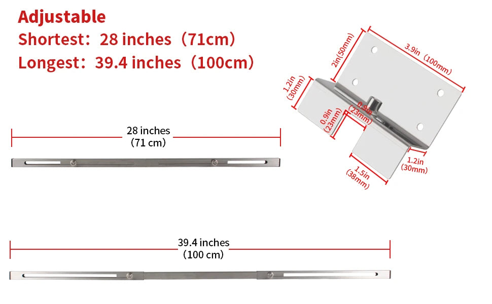 2pcs Undermount Sink Supports Brackets Adjustable Stainless Steel