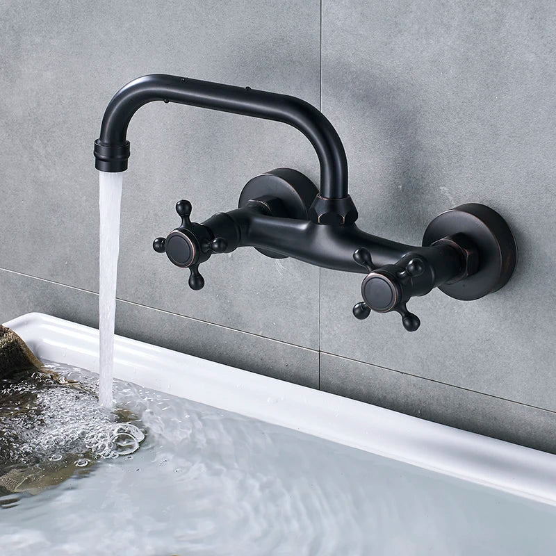 Bathroom Basin Faucet Wall Mounted 360 Degree Rotate