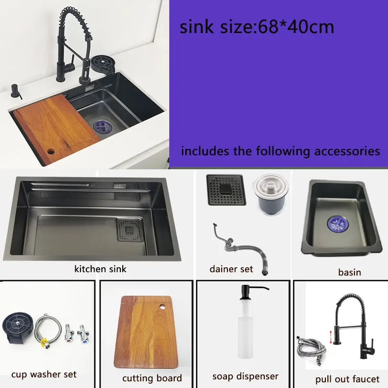 Undermount Or Above Mount Sink Matt Black Nano