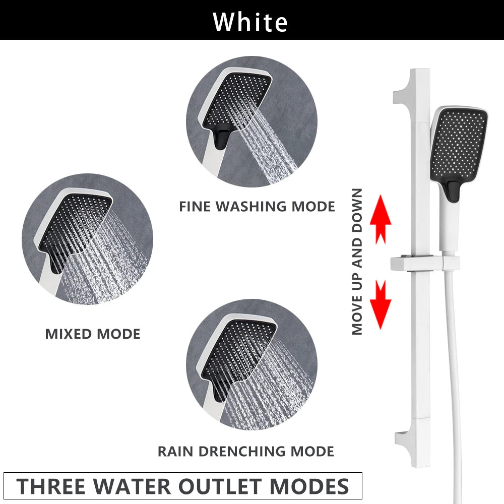 Wall Mounted Adjustable Slide Shower Bar Bathroom Shower