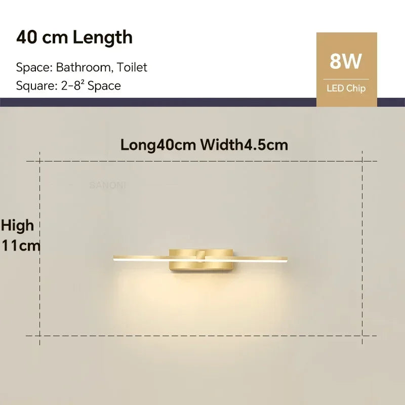 Modern Led Wall Light Bathroom Hardwares Wall Lamp