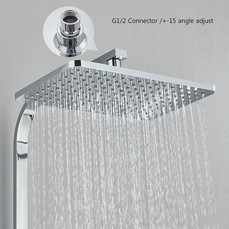 3/4-Way Shower Faucet Rainfall Shower Cold Water Mixer