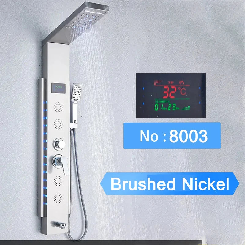 Led Shower Panel Digital Display Shower Faucet System