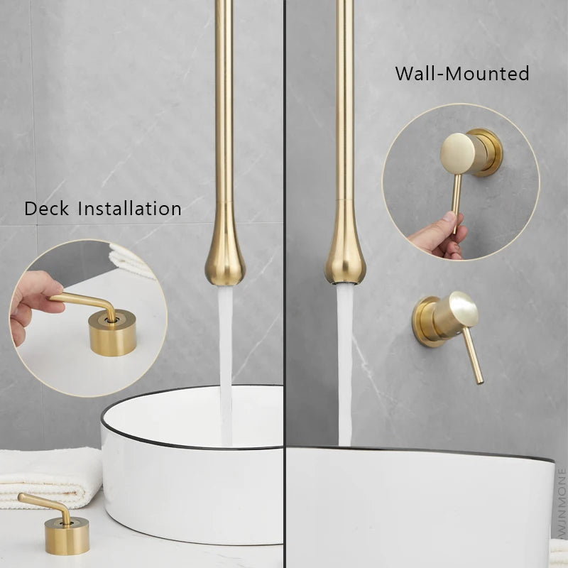 Brushed Gold Bathroom Faucet Ceiling Design Basin Faucets