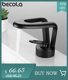 Becola Brushed Gold Basin Faucet Black Bathroom Mixer