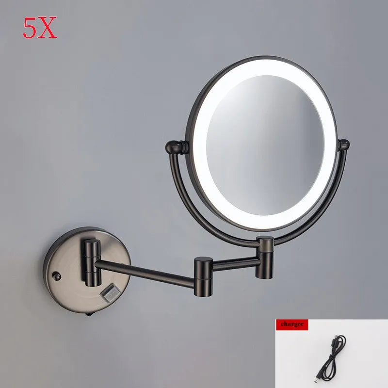 Brushed Gold Led Bathroom Mirrors Quality Brass Folding