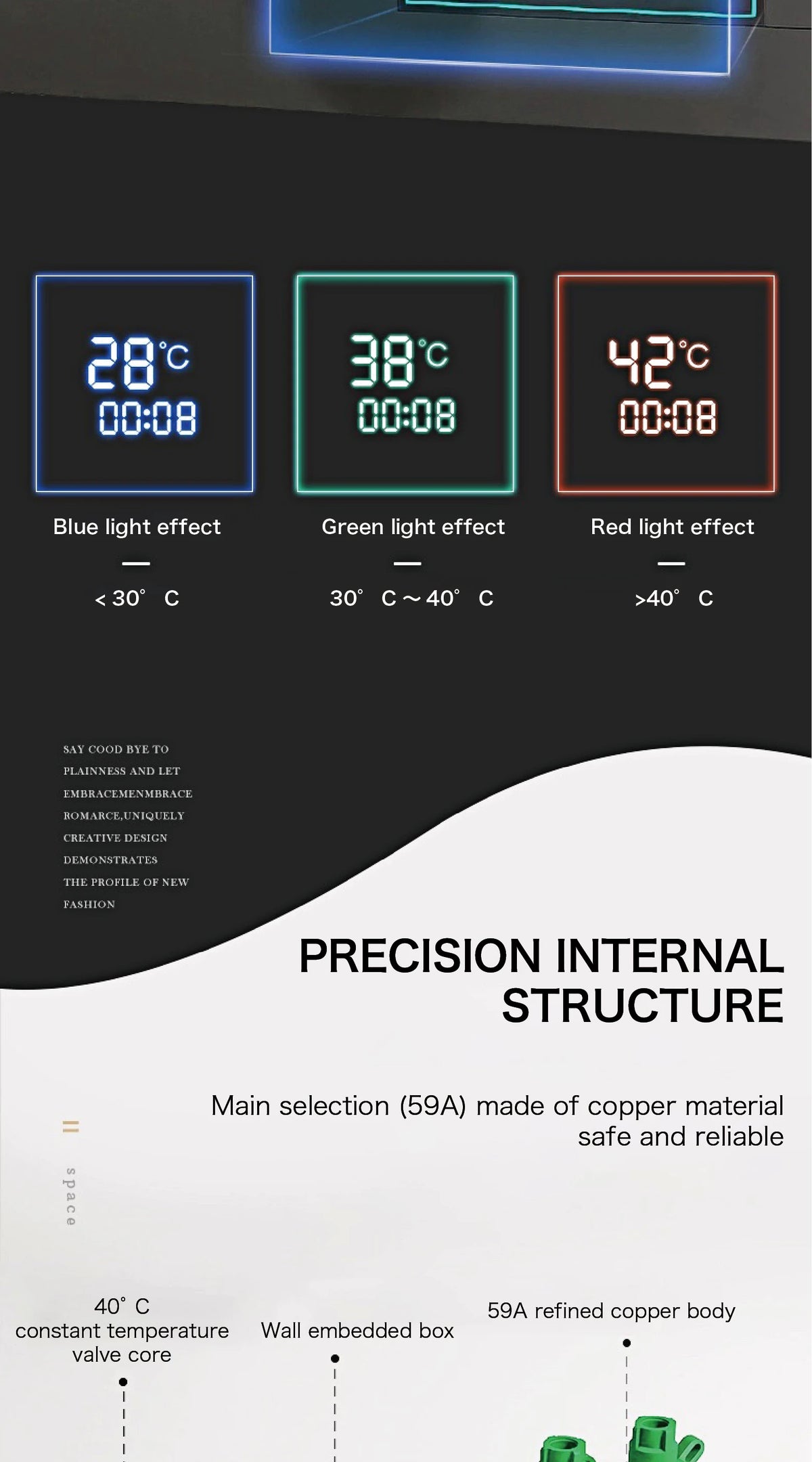 Gun Gray Brass Ceiling Constant Temperature Shower System