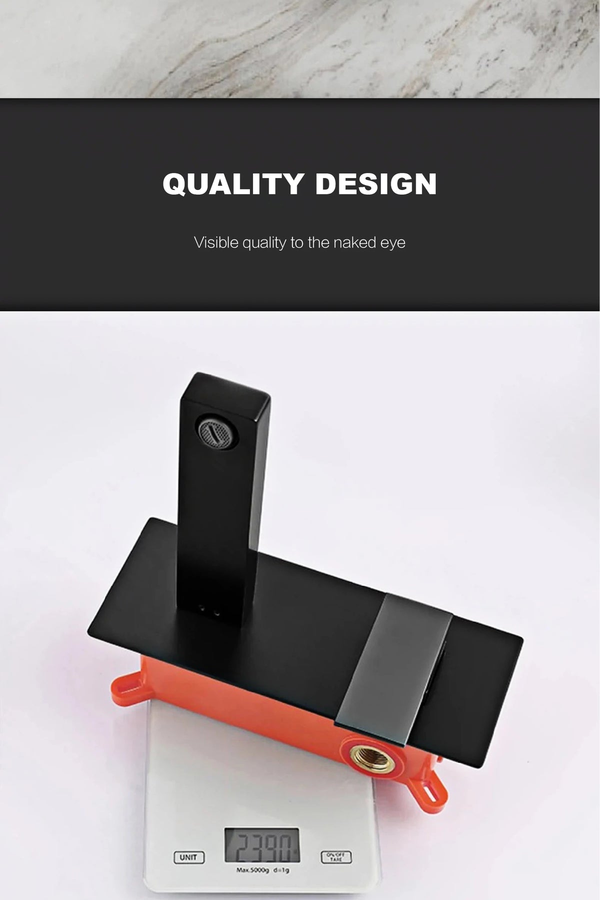 Luxury Brass Black Bathroom Simple Faucet Wall Mounted