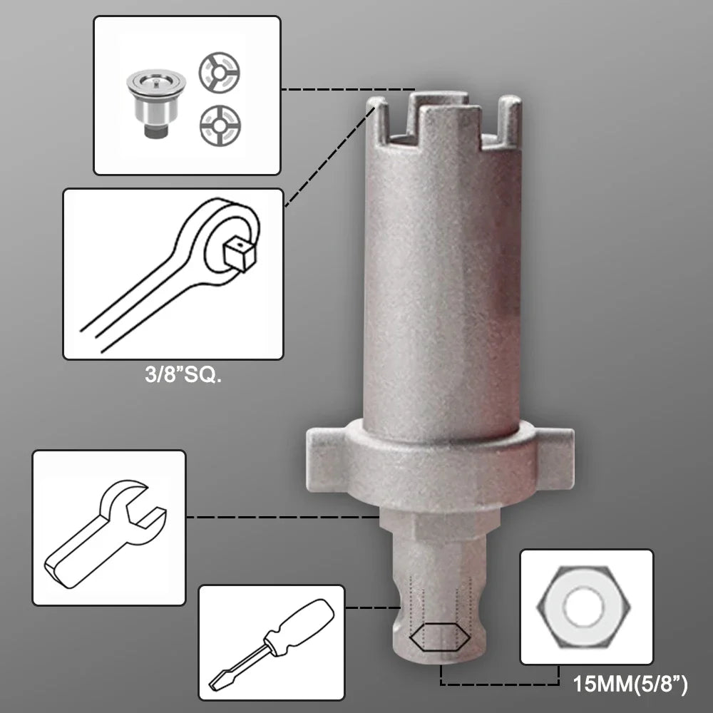 14 In Sink Faucet Wrench Repair Handle Double