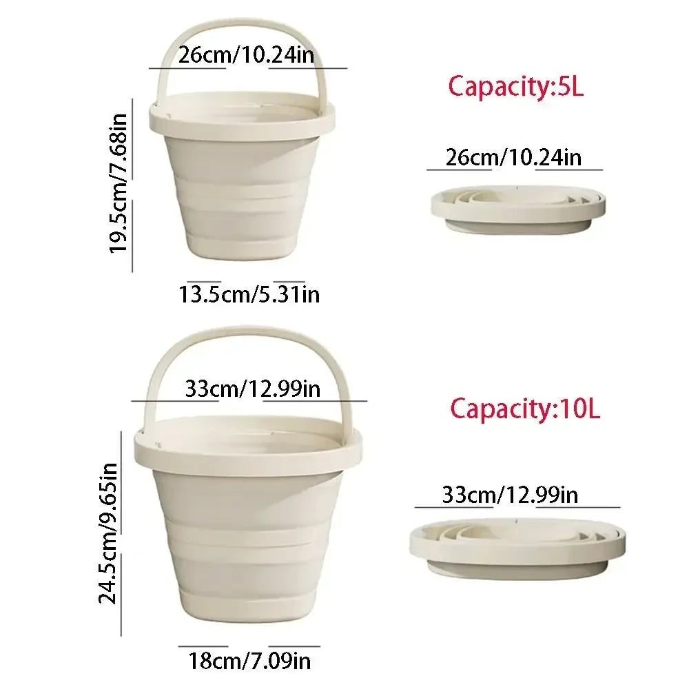 Folding Bucket 5/10l Outdoor Fishing Bucket Compact Thickened
