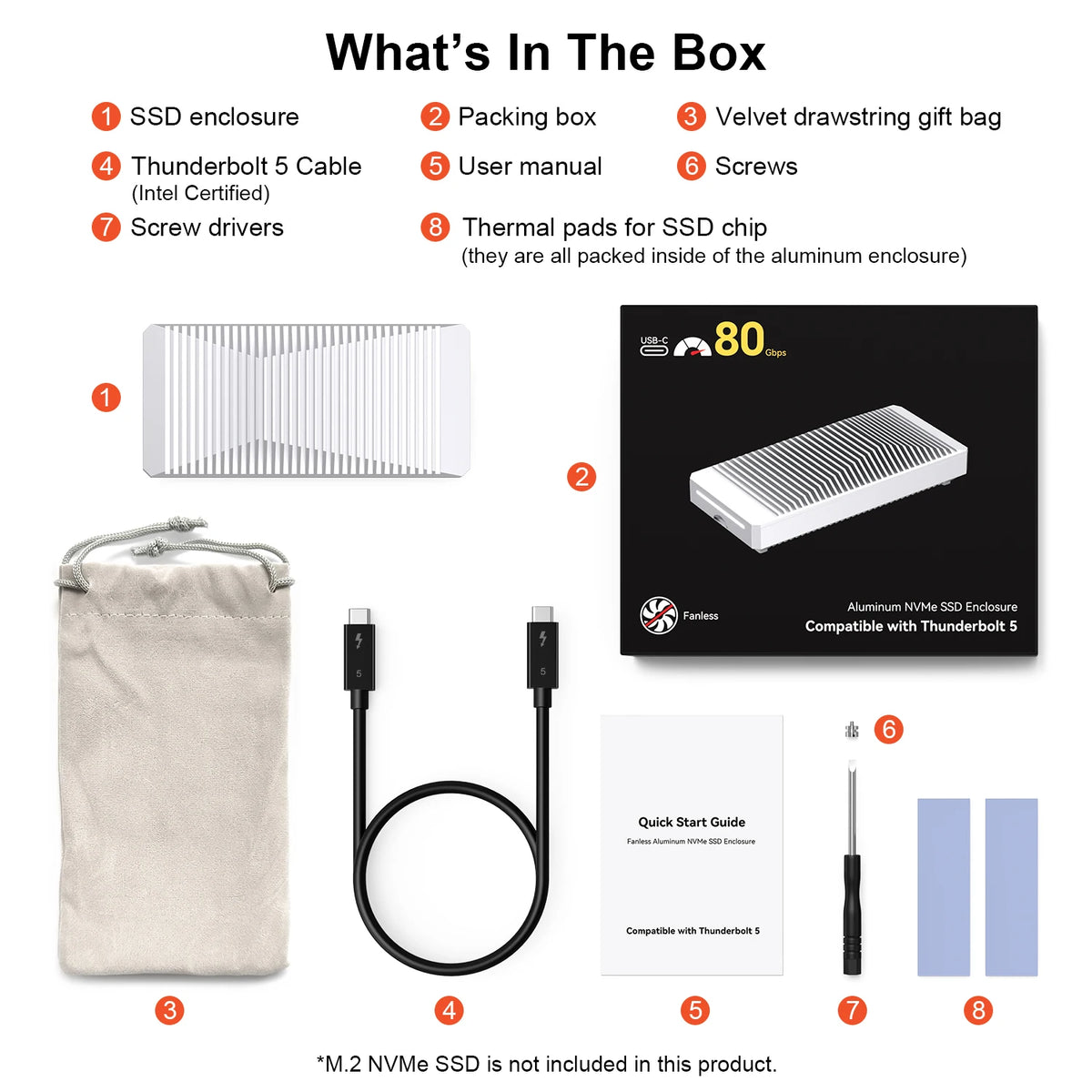 Qwiizlab Fanless 80gbps Thunderbolt External Ssd Enclosure