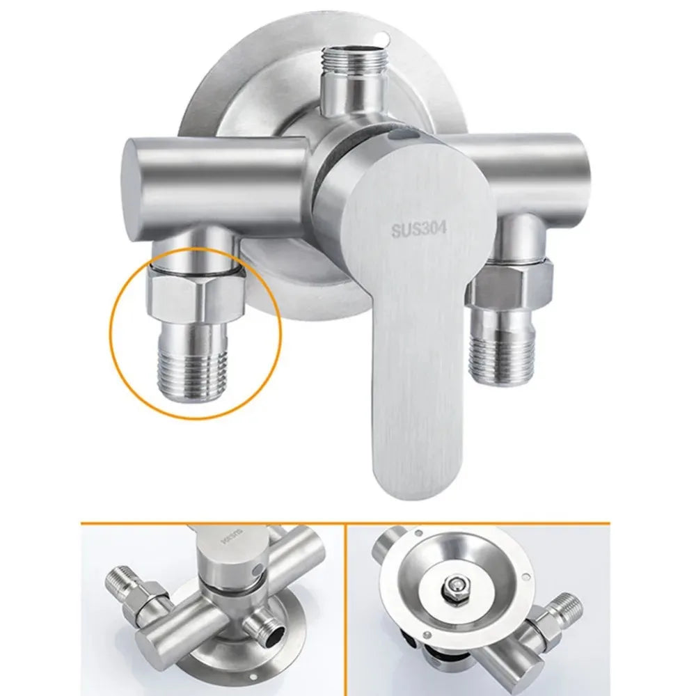 Stainless Steel Shower Faucet Cold Water Mixer G1/2