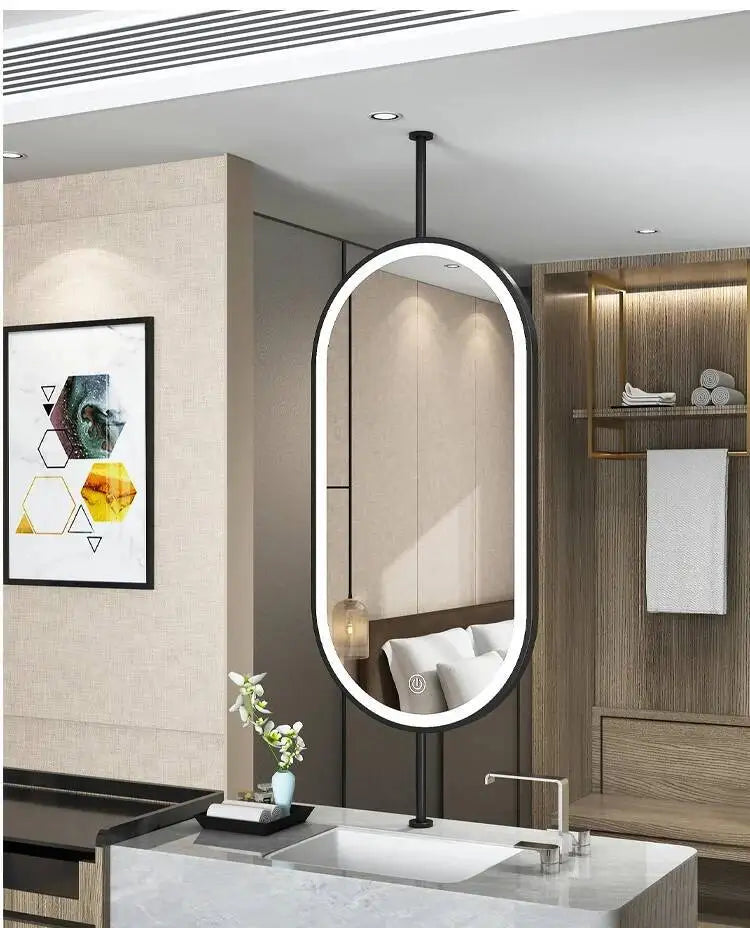 Size60x90cm Ceiling Oval Hanging Mirror Modern Simple Decoration