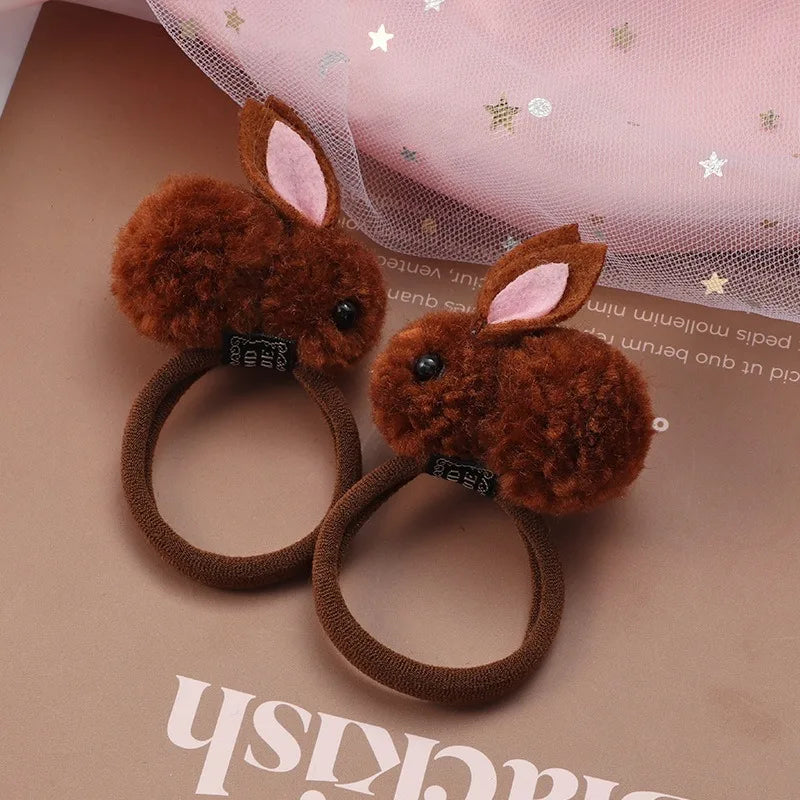 2-Pack Cute Hairball Rabbit Towel Ring Rabbit Hair