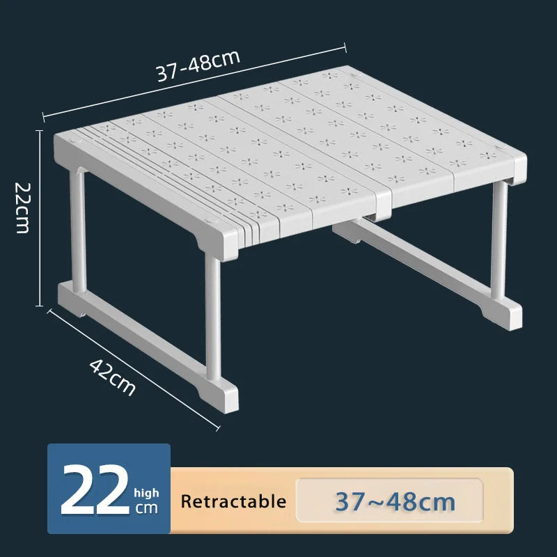 Wardrobe No-Punch Multi-Layer Retractable Adjustable Shelves