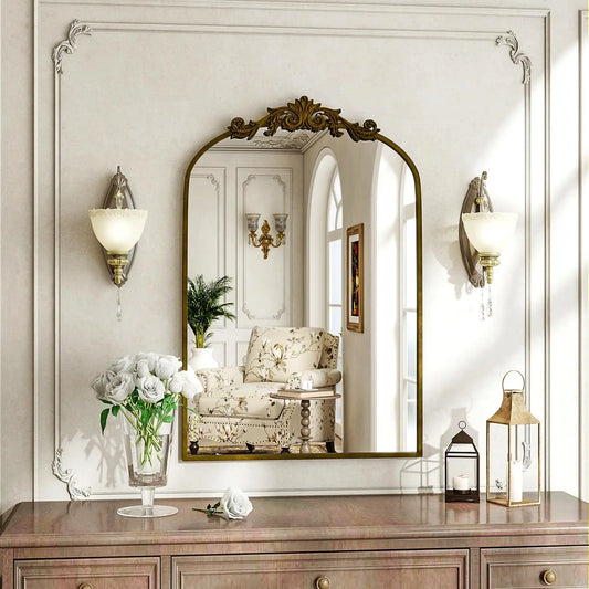Beautypeak Vanity Wall Mirror Decorative Vintage Arch Bathroom