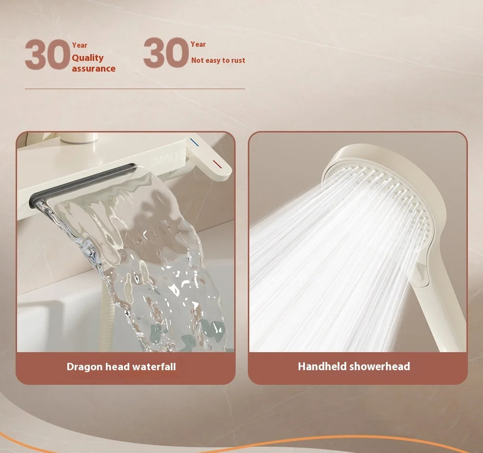 Cream Style Solid Brass Wall Mounted Bathtub Faucet