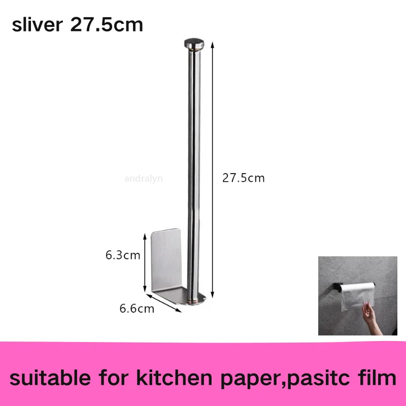 Adhesive Toilet Paper Holder Wall Mount Bathroom Silver