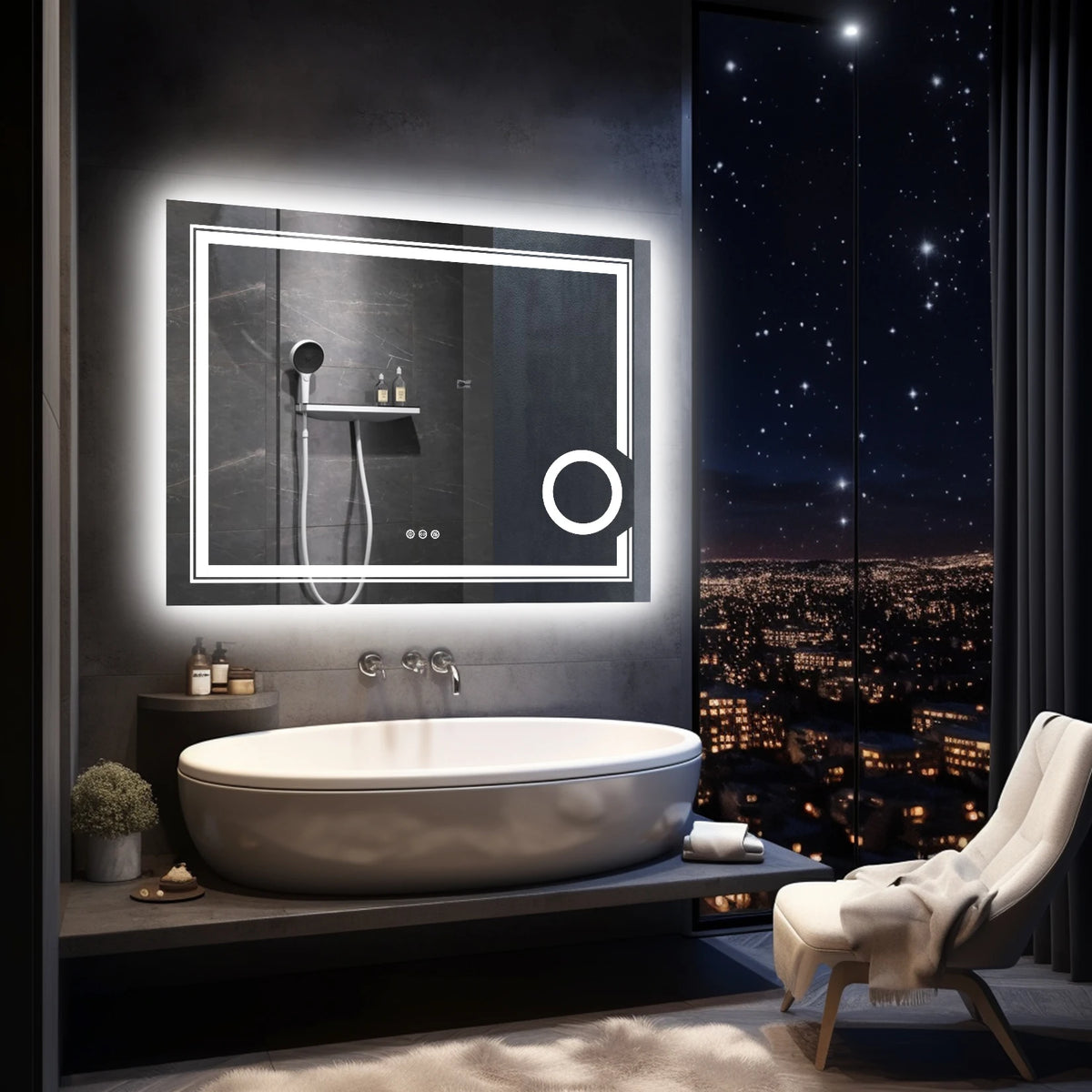 Wisfor Led Lighted Smart Bathroom Mirror 3x Lighted