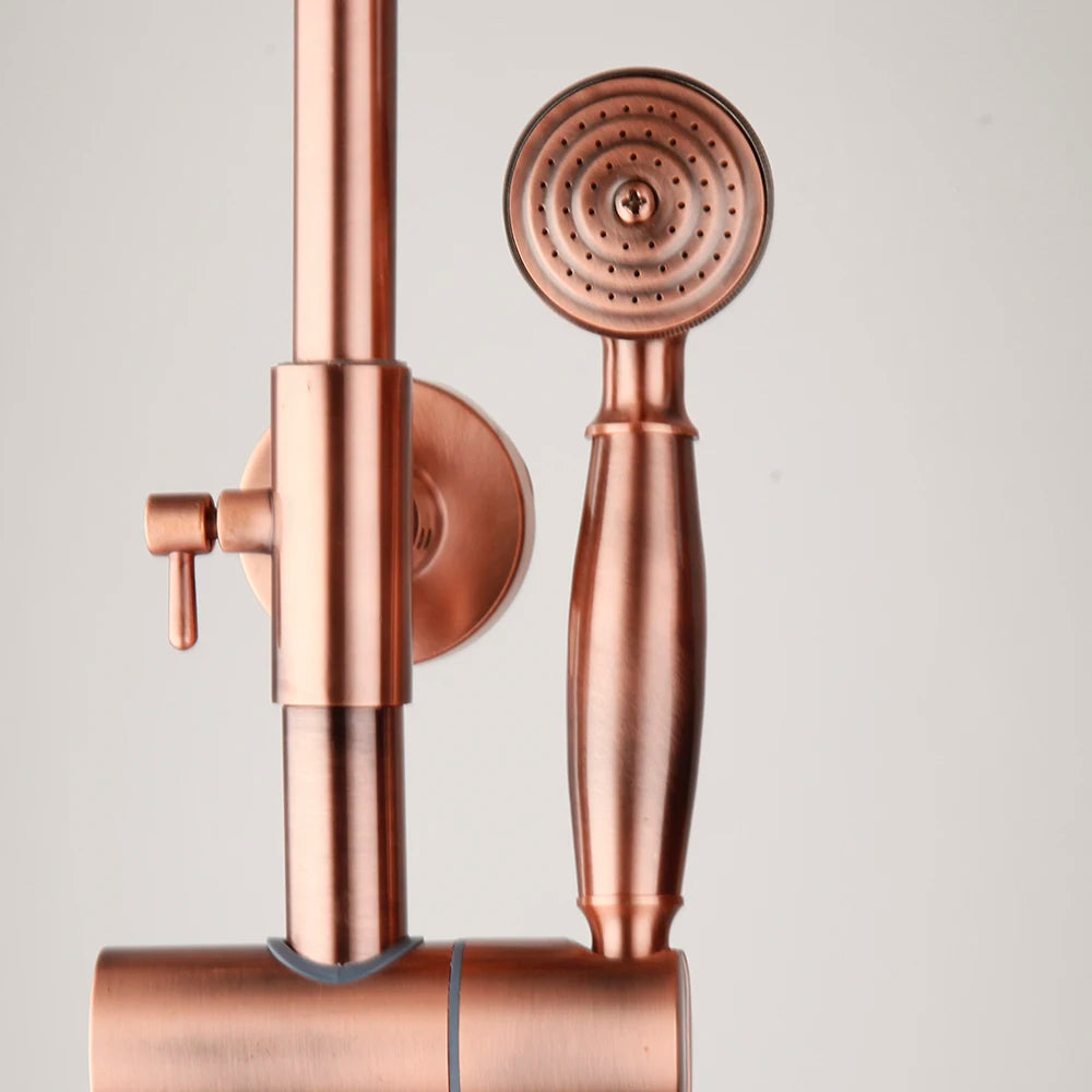 Kemaidi Antique Copper Bathroom Shower Rainfall Bath Shower