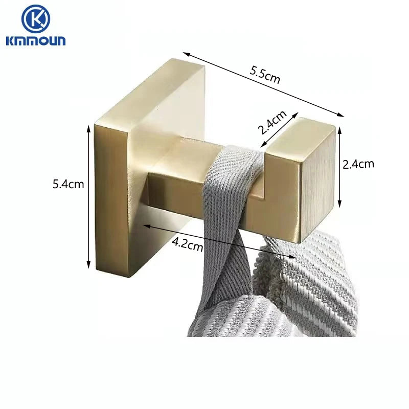 Brush Gold Stainless Steel Clothes Hook Wall Mounted