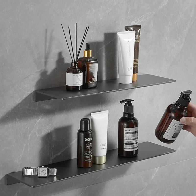 Gunmetal Grey Bathroom Toilet Shelf Wall-Mounted Perforated