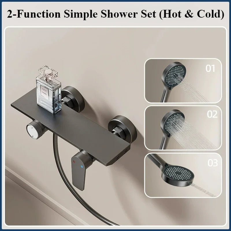 Two Ways Water Outlet Bathroom Shower System Wall