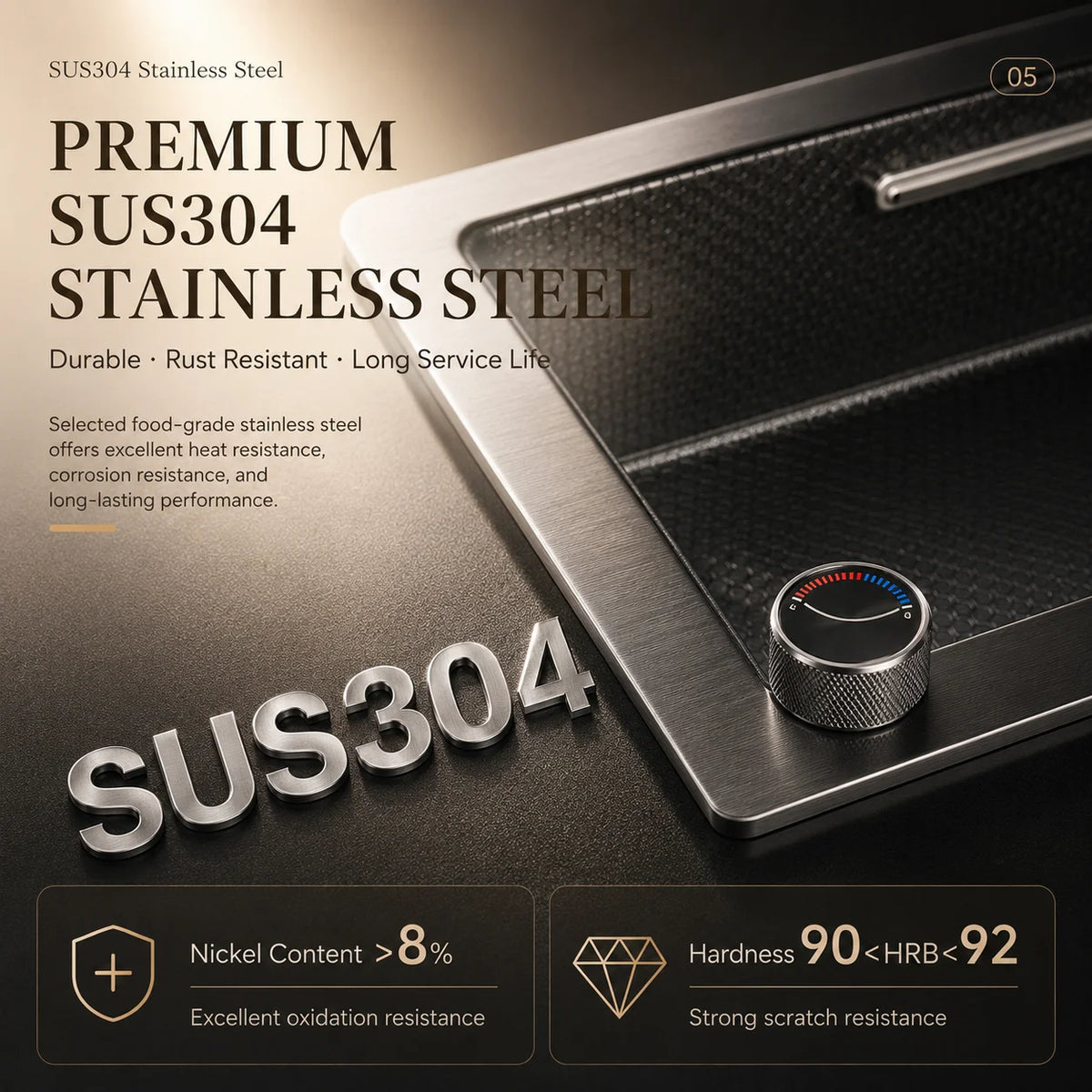 Modern Luxury Waterfall Sink Sus304 Stainless Steel Hidden