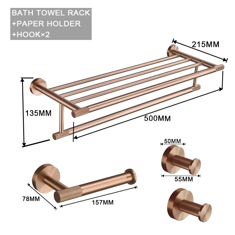 Brushed Rose Gold Toilet Brush Holder Toilet Paper