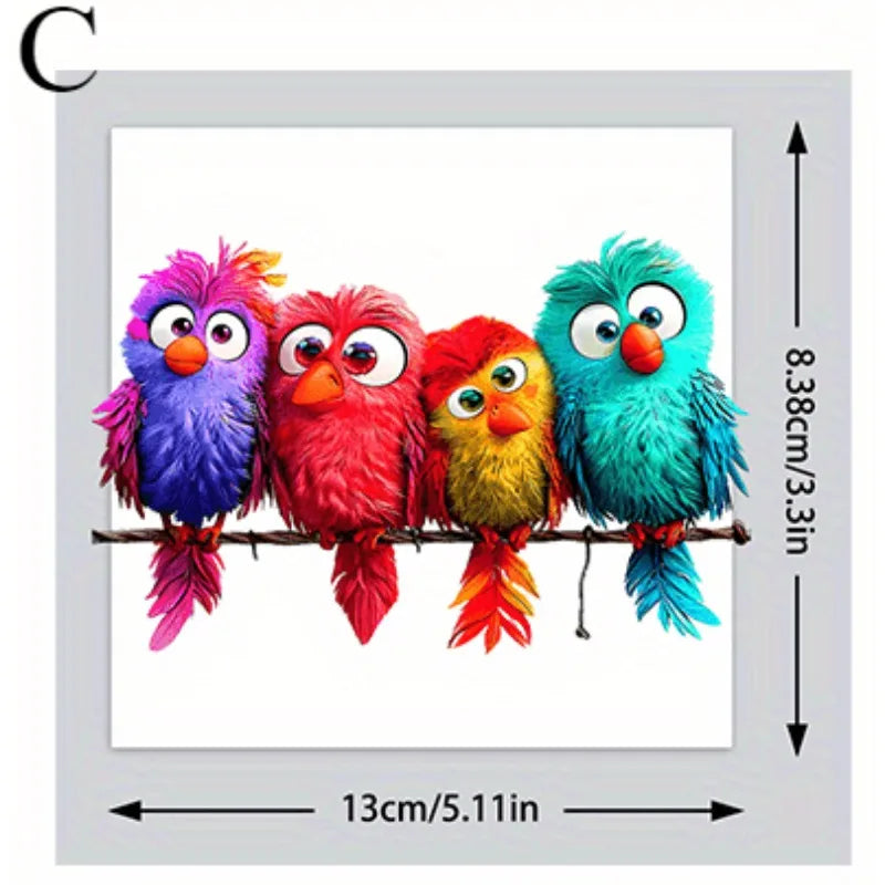 1pc Funny Bird Creative Glass Window Decorative Stickers