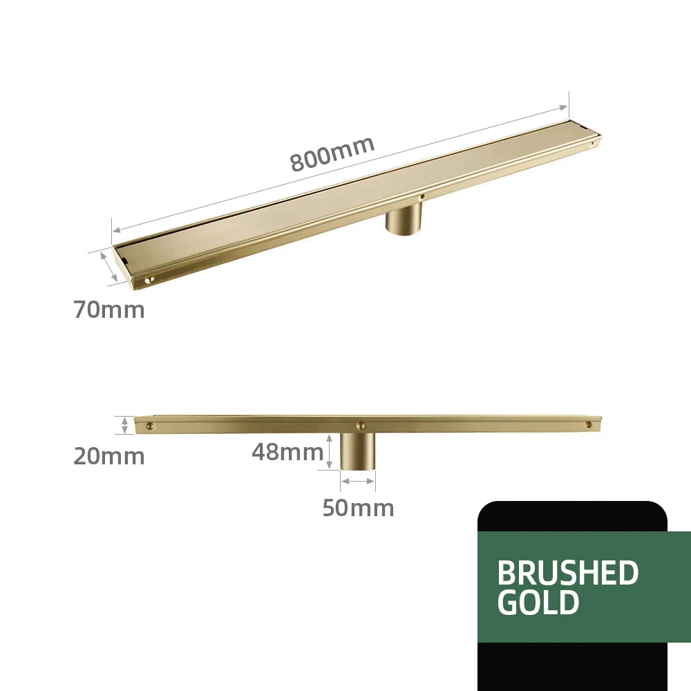Bathroom Floor Drain Invisible Brushed Gold Shower Drain