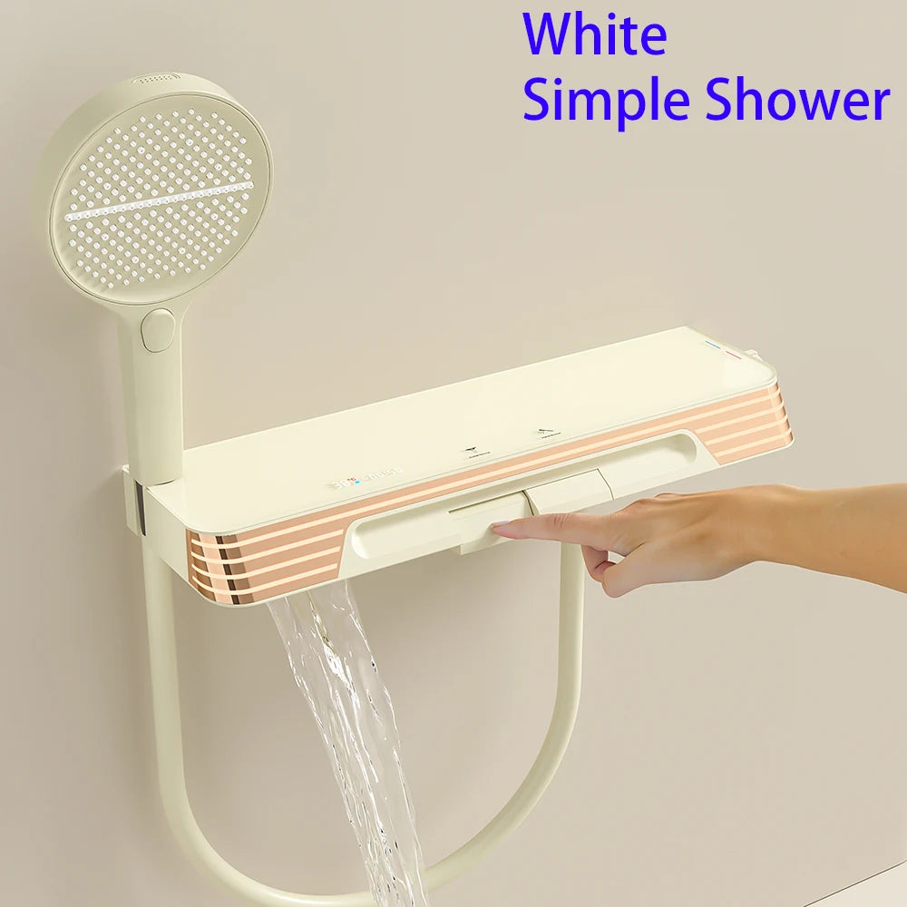 White Spa Waist Spray Digital Bathroom Shower Ambient