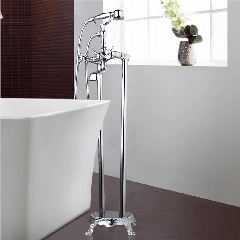 Kemaidi Freestanding Shower Faucet Bathtub Floor Mounted Tub