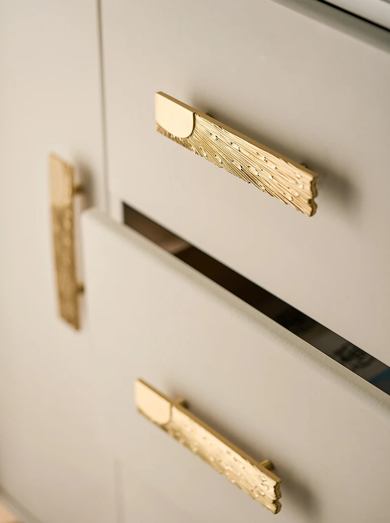 Unique Lines Satin Brass Handle Closet Wardrobe Door