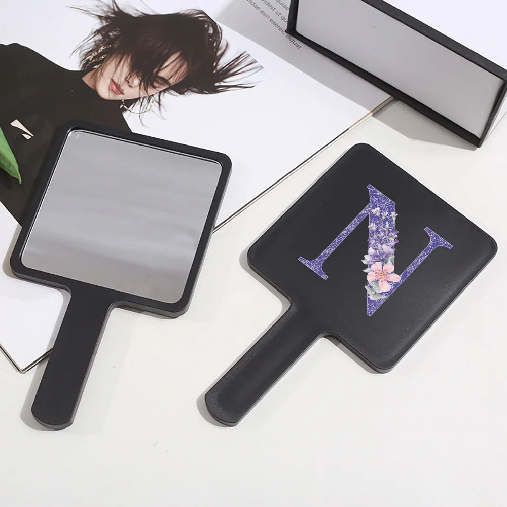 Fashion Universal Square Handheld Makeup Mirror Handle Vanity