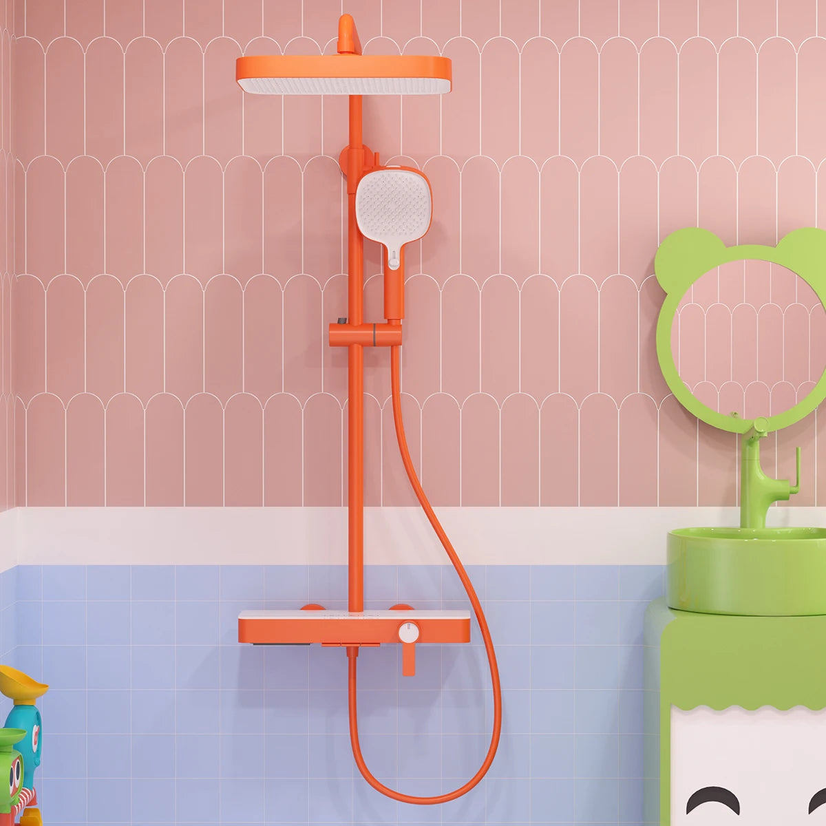 Orange Piano Bathroom Shower Waterfall Bathroom Mixer Faucets