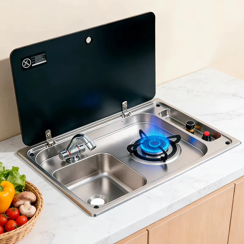 Rv Sink One Burner Gas Stove /Cold Faucet