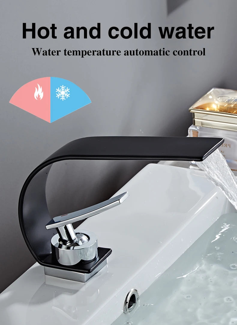 Becola Retail Deck Mount Waterfall Bathroom Basin Faucet