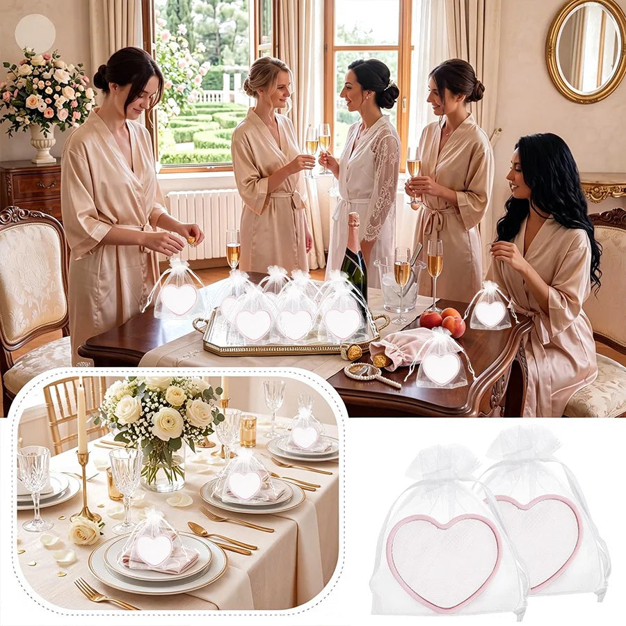 20pcs Gift - Pink Heart-Shaped Compact Vanity Mirrors