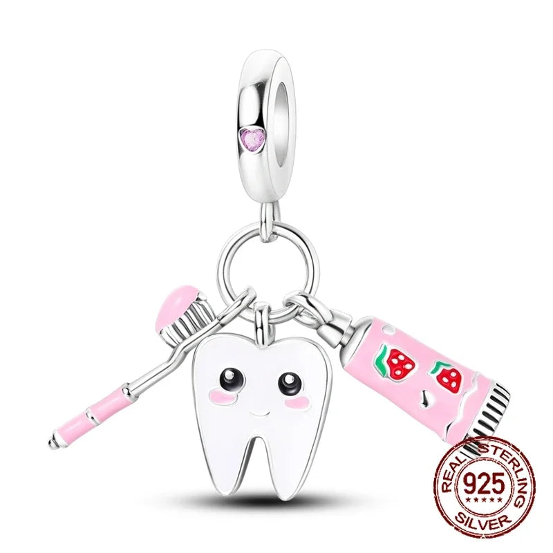 925 Sterling Silver Red Medicine Cabinet Pendant Charms