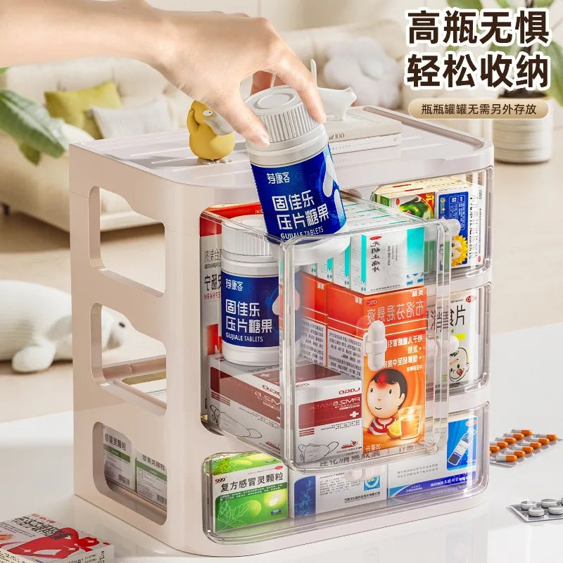 Storage Box Multi-Layer Dust-Proof Drawer Style Medicine Cabinet