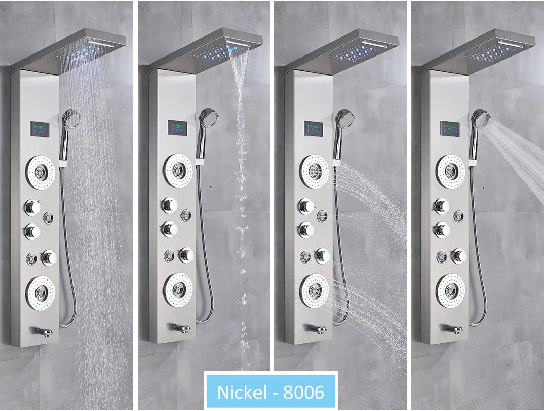 Led Shower Panel Tower System Rain Waterfall Shower