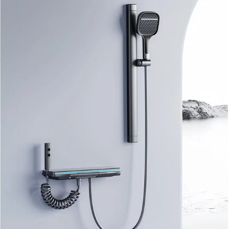 Brass Smart Temperature Display Shower System Bathtub Faucet
