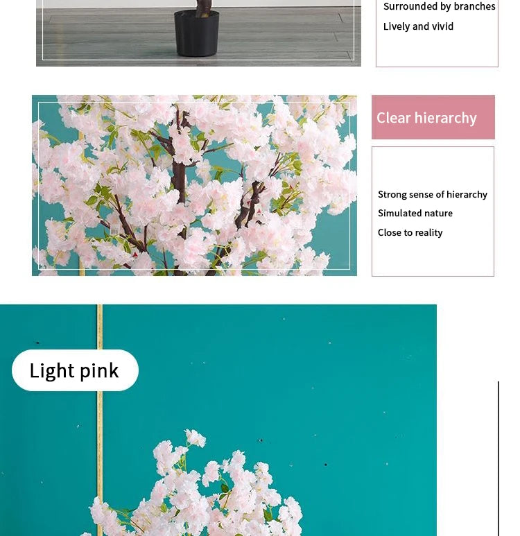 Decoration Artificial Cherry Tree Bonsai Wedding Indoor Living