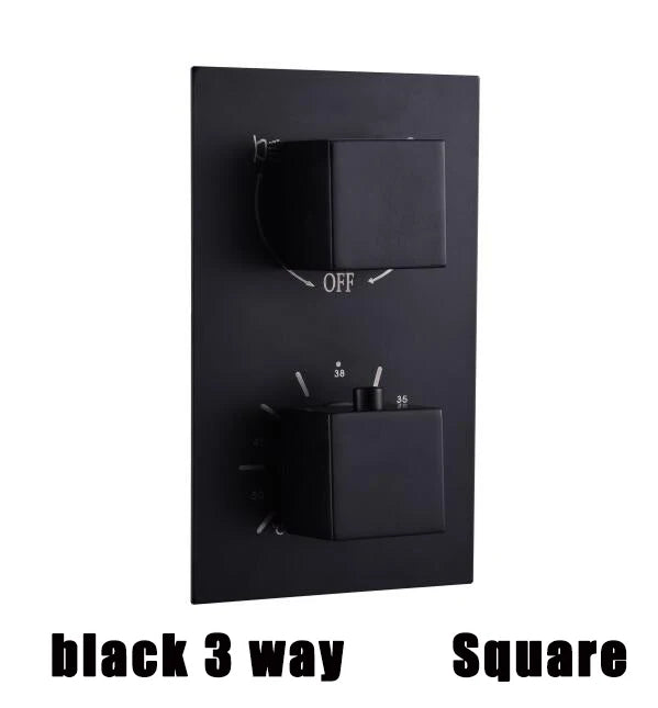 Langyo Matte Black Thermostatic Shower Faucet Mixing Valve
