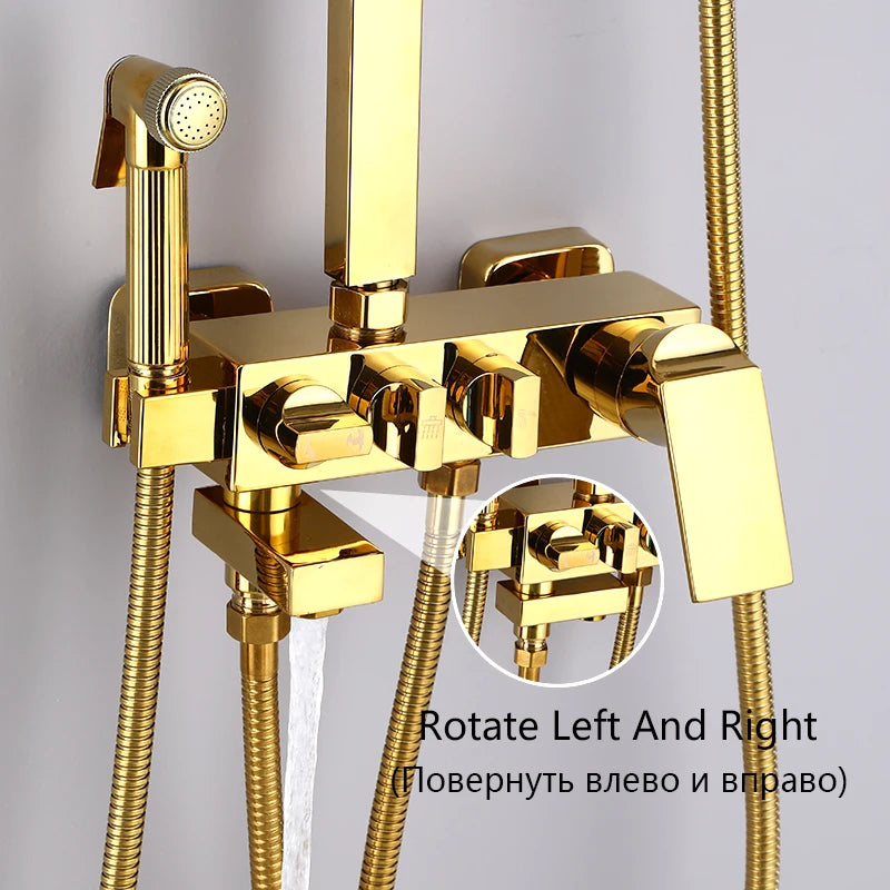 Oxg Bright Golden Shower Faucets Bathroom Shower Mixer