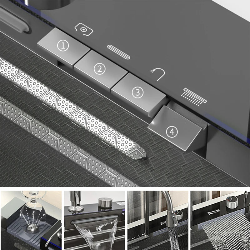 Nano Black Sink Large Slot Integrated Digital Display