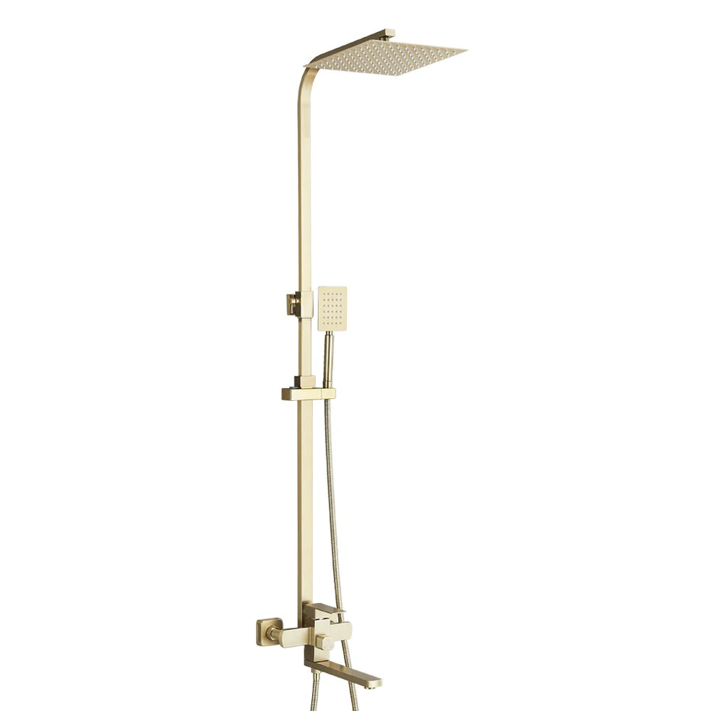 Brushed Gold Rainfall Shower System Cold Bathroom Shower