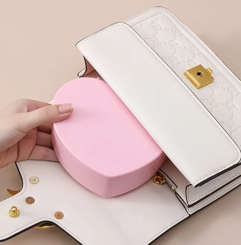 Pink Girl Heart Makeup Jewelry Storage Box Desktop