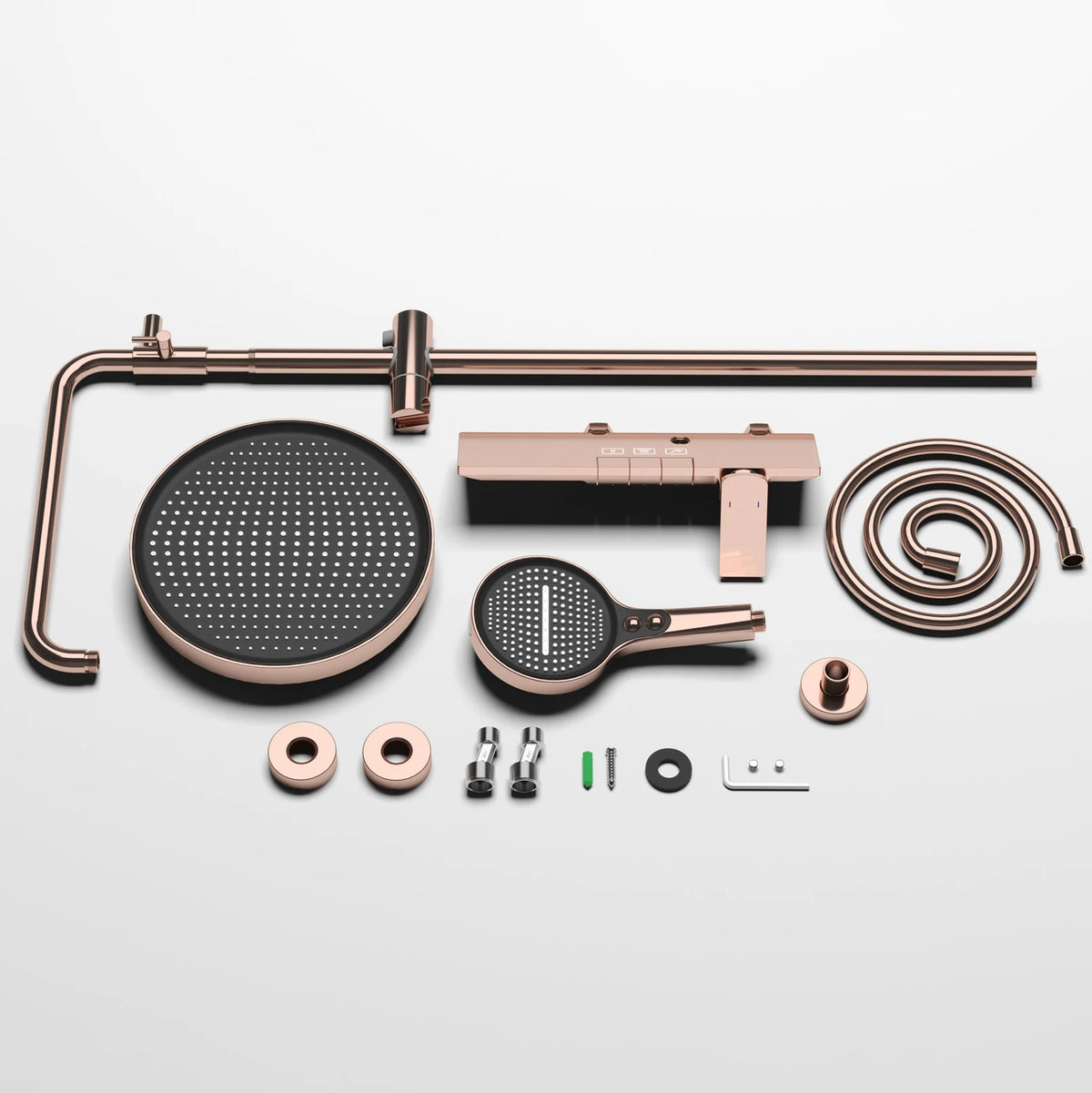 Brushed Gold Piao Bathroom Shower System Brass Waterfall